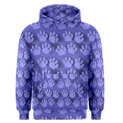 Pattern Texture Feet Dog Blue Men s Pullover Hoodie by HermanTelo