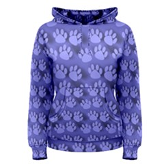 Pattern Texture Feet Dog Blue Women s Pullover Hoodie by HermanTelo