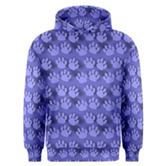 Pattern Texture Feet Dog Blue Men s Overhead Hoodie by HermanTelo