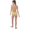 Pattern Pink Yellow Backless Halter One Piece Swimsuit View2