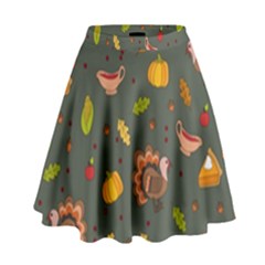 Thanksgiving Turkey Pattern High Waist Skirt