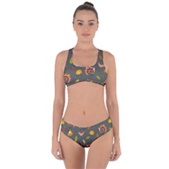 Thanksgiving Turkey Pattern Criss Cross Bikini Set by Valentinaart