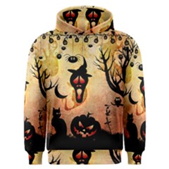 Funny Halloween Design, Pumpkin, Cat, Owl And Crow Men s Overhead Hoodie by FantasyWorld7