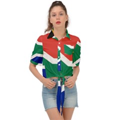 South Africa Flag Tie Front Shirt  by FlagGallery