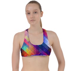 Abstract Background Colorful Pattern Criss Cross Racerback Sports Bra by HermanTelo