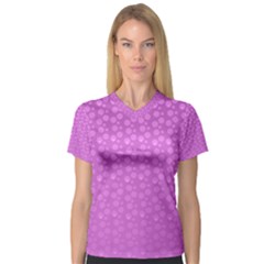 Background Polka Pink V-neck Sport Mesh Tee