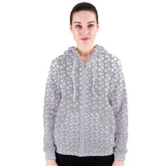 Background Polka Grey Women s Zipper Hoodie by HermanTelo