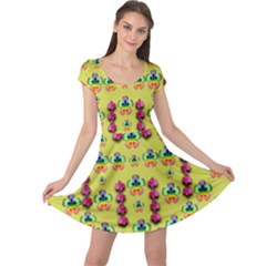 Power Can Be Flowers And Ornate Colors Decorative Cap Sleeve Dress by pepitasart