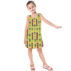 Power Can Be Flowers And Ornate Colors Decorative Kids  Sleeveless Dress by pepitasart