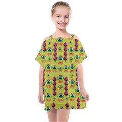 Power Can Be Flowers And Ornate Colors Decorative Kids  One Piece Chiffon Dress by pepitasart