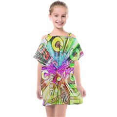 Music Abstract Sound Colorful Kids  One Piece Chiffon Dress by Mariart