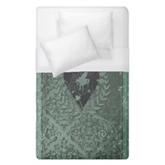 Elegant Heart With Piano And Clef On Damask Background Duvet Cover (single Size) by FantasyWorld7