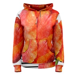 Tulip Watercolor Red And Black Stripes Women s Pullover Hoodie by picsaspassion