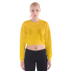 Background Polka Yellow Cropped Sweatshirt