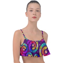 Abstract Background Spiral Colorful Frill Bikini Top