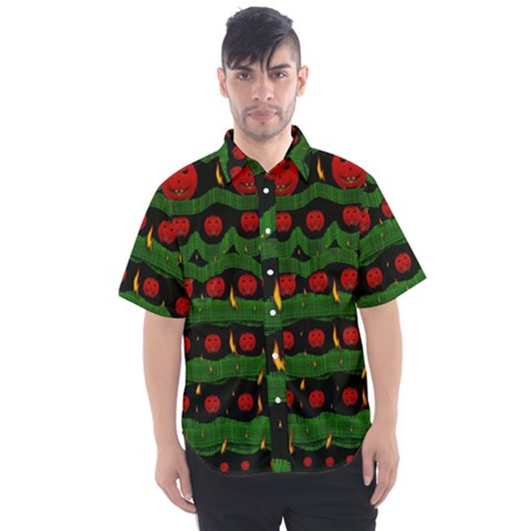 Pumkin Time Maybe Halloween Men s Short Sleeve Shirt by pepitasart