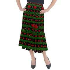 Pumkin Time Maybe Halloween Midi Mermaid Skirt