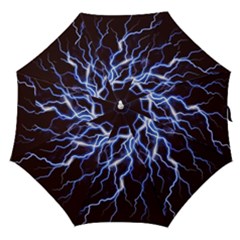 Blue Thunder Colorful Lightning Graphic Straight Umbrellas by picsaspassion