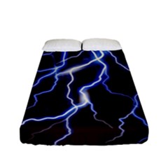 Blue Thunder Colorful Lightning Graphic Fitted Sheet (full/ Double Size) by picsaspassion