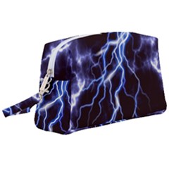 Blue Thunder Colorful Lightning Graphic Wristlet Pouch Bag (large) by picsaspassion