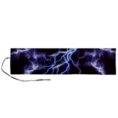 Blue Thunder Colorful Lightning Graphic Roll Up Canvas Pencil Holder (l) by picsaspassion