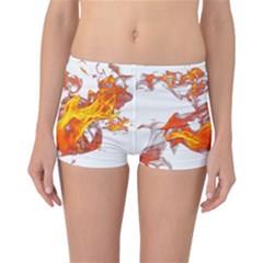 Can Walk On Volcano Fire, White Background Reversible Boyleg Bikini Bottoms by picsaspassion