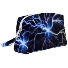 Blue Thunder Colorful Lightning Graphic Impression Wristlet Pouch Bag (large) by picsaspassion