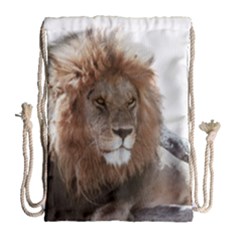 Lion s Focus Drawstring Bag (large) by myuique