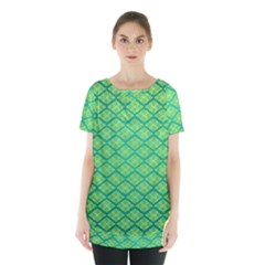 Pattern Texture Geometric Green Skirt Hem Sports Top by Mariart