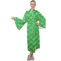 Pattern Texture Geometric Green Maxi Velour Kimono by Mariart