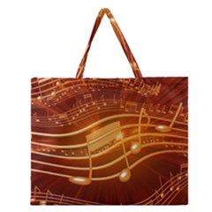 Music Notes Sound Musical Love Zipper Large Tote Bag by HermanTelo