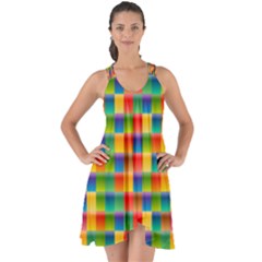 Background Colorful Abstract Show Some Back Chiffon Dress