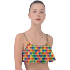 Background Colorful Abstract Frill Bikini Top