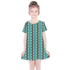 Background Chevron Blue Kids  Simple Cotton Dress