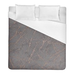 Marble Old Vintage Pinkish Gray With Bronze Veins Intrusions Texture Floor Background Print Luxuous Real Marble Duvet Cover (full/ Double Size) by genx