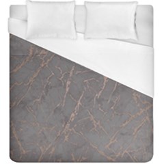 Marble Old Vintage Pinkish Gray With Bronze Veins Intrusions Texture Floor Background Print Luxuous Real Marble Duvet Cover (king Size) by genx