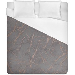 Marble Old Vintage Pinkish Gray With Bronze Veins Intrusions Texture Floor Background Print Luxuous Real Marble Duvet Cover (california King Size) by genx