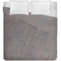 Marble Old Vintage Pinkish Gray With Bronze Veins Intrusions Texture Floor Background Print Luxuous Real Marble Duvet Cover Double Side (king Size) by genx