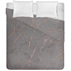 Marble Old Vintage Pinkish Gray With Bronze Veins Intrusions Texture Floor Background Print Luxuous Real Marble Duvet Cover Double Side (california King Size) by genx