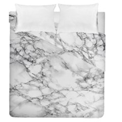 White Marble Texture Floor Background With Black Veins Texture Greek Marble Print Luxuous Real Marble Duvet Cover Double Side (queen Size)