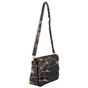 Black Marble texture with gold veins floor background print luxuous real marble Shoulder Bag with Back Zipper View1