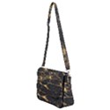 Black Marble texture with gold veins floor background print luxuous real marble Shoulder Bag with Back Zipper View2