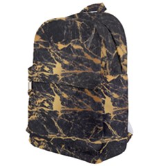 Black Marble Texture With Gold Veins Floor Background Print Luxuous Real Marble Classic Backpack by genx