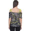 Marble light gray with green lime veins texture floor background retro neon 80s style neon colors print luxuous real marble Cutout Shoulder Tee View2