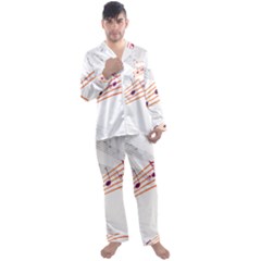 Music Notes Clef Sound Men s Satin Pajamas Long Pants Set