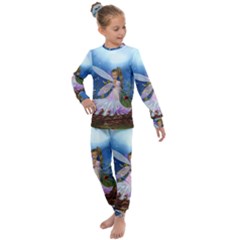 Little Fairy In The Night Kids  Long Sleeve Set  by FantasyWorld7