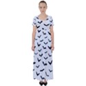 Bats Pattern High Waist Short Sleeve Maxi Dress View1