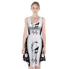 Wonderful Moon With Black Wolf Racerback Midi Dress