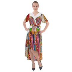 African Fabrics Fabrics Of Africa Front Fabrics Of Africa Back Front Wrap High Low Dress by dlmcguirt