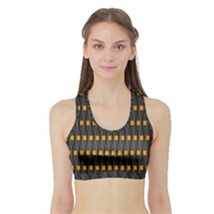 Pattern Illustrations Plaid Sports Bra With Border